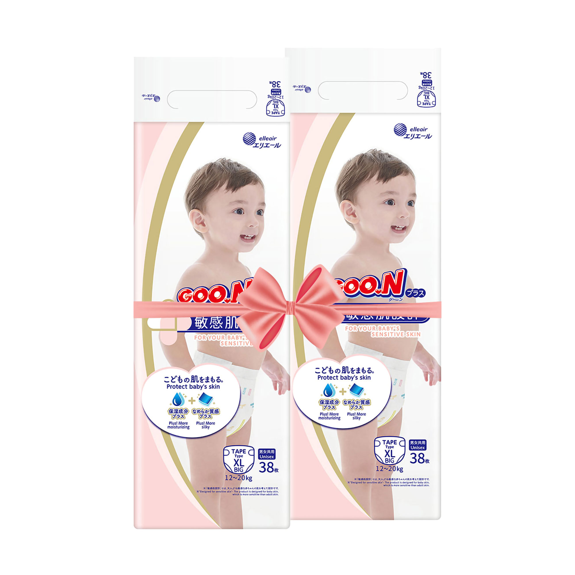 Підгузки Goo.N Plus розмір XL (12-20 кг), 2*38 шт