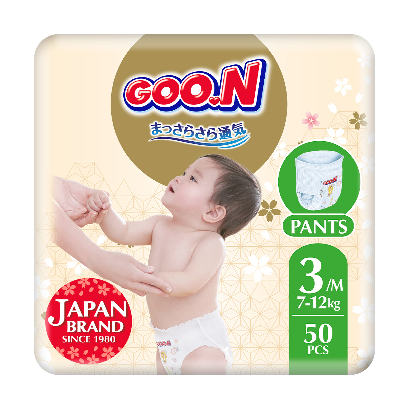 Трусики-підгузки Goo.N Premium Soft унісекс, розмір 3(M) (для дітей 7-12 кг), 50 шт